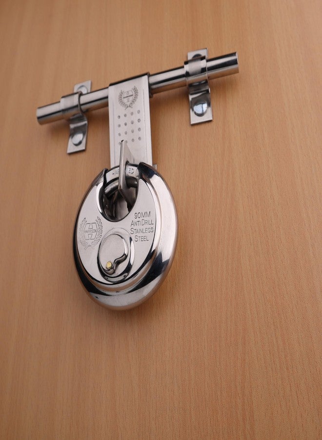 Harrison Padlocks/Round Padlock 90mm 12 Pin with 3 Computerised Keys ROCK-STAR-0404 Pack of 2/Padlock, Padlocks, Locks for Home, Locks for Main Door, gate Lock - Image 2
